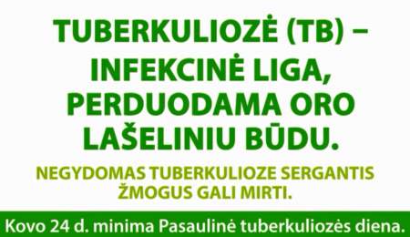 Kovo 24 dieną minima Pasaulinė tuberkuliozės diena