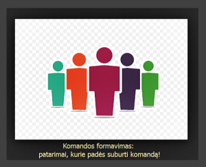 komandos formavimas